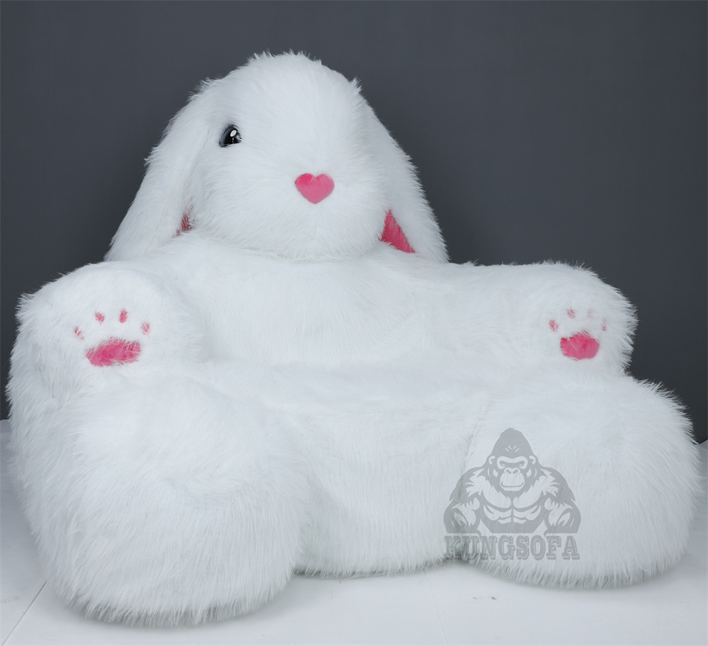 Living Room Custom Indoor Lazy Long Plush Air Pump Lounge Rabbit Sofa Bed Giant Inflatable Movie Chair Couch Animal Bunny Sofa