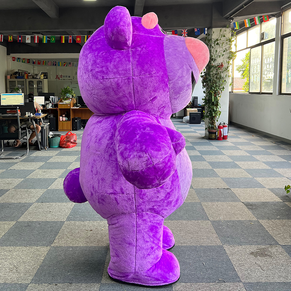 New Inflatable Mascot Strawberry Bear Suit Adult Blow up High Quality 2m/2.6m Bear Cosplay Dress Mascot Costume