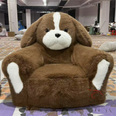 Cute Animal Dog New Design Double Flocked Airbed air Mattress Inflatable Sofa Bed for Living Room Furniture