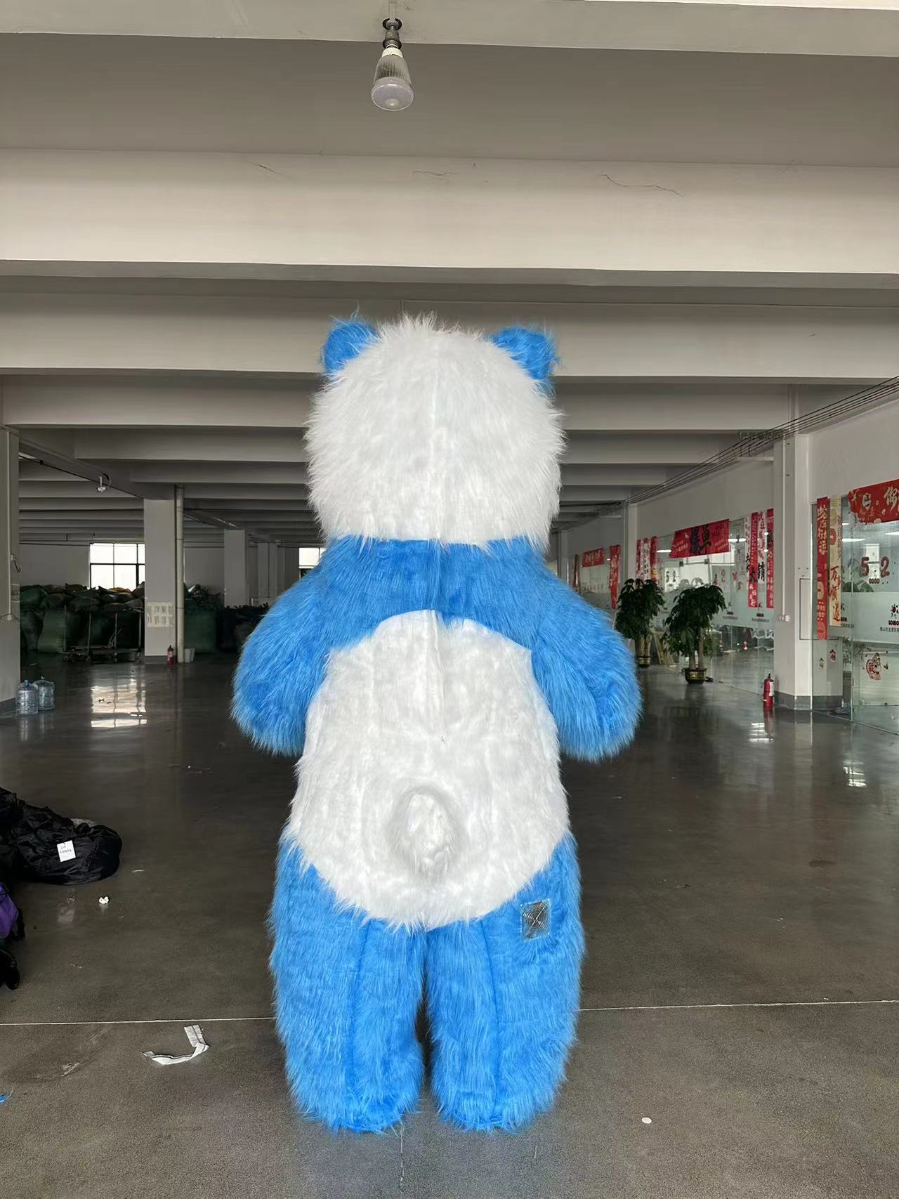 Unisex Wholesale Inflatable Mascot Full-Size Furry Blue Baby Panda Bear Costume Men Adults Cosplay Factory Directly Sale