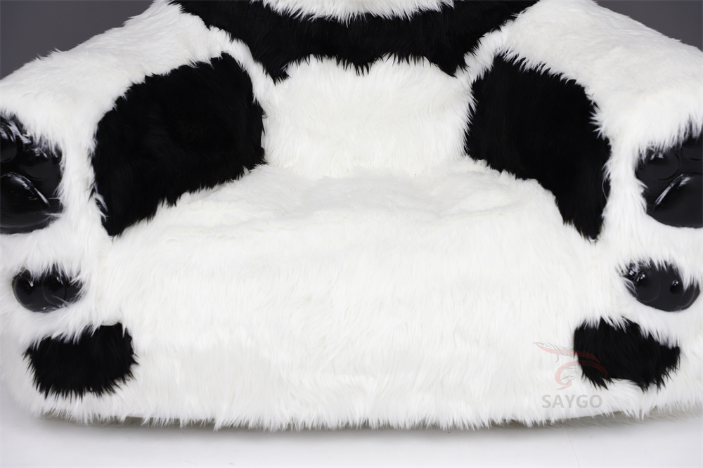 Furry Lazy Sofa Animal Couch Inflatable Plush Baby Kids Chair Panda Recliner Sofa Inflatable Long Plush Panda Sofa Beach Chair