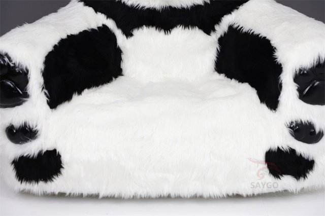 Furry Lazy Sofa Animal Couch Inflatable Plush Baby Kids Chair Panda Recliner Sofa Inflatable Long Plush Panda Sofa Beach Chair
