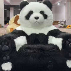 Long Plush Panda Sofa Bed With Animal Design for Living Cute Inflatable Plush Baby Animal Sofa Chair Panda Sofa
