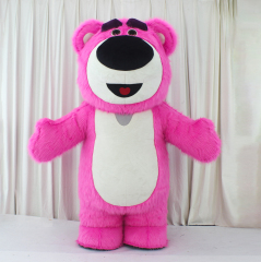 Losto Strawberry Best selling cartoon character walking Rose Pink inflatable Bear mascot costume advertising