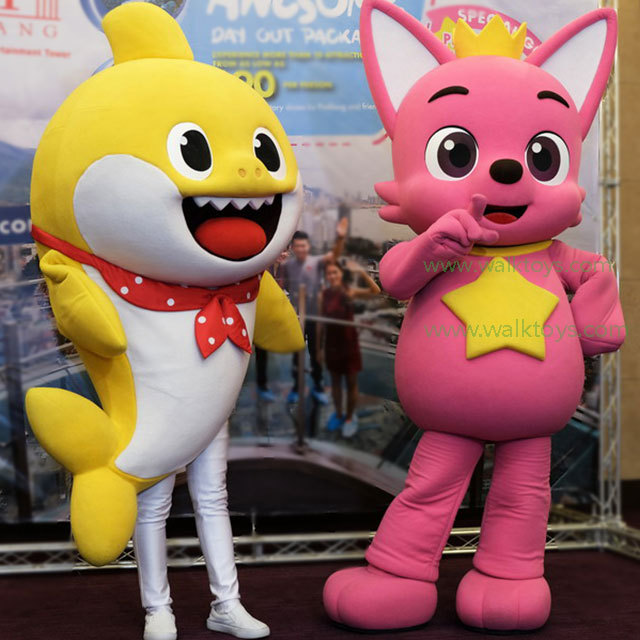 Pinkfong Fox Baby Shark Mascot Costume Party Show Giant Plush Inflatable Adult Party Event Mascot Cartoon Fancy Dress Character Costume,Big Mascot,Pinkfong Fox Baby Shark Mascot Costume Party Show Giant Plush Inflatable Adult Party Event Mascot Cartoon Fancy Dress Character Costume
