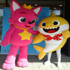 Pinkfong Fox Baby Shark Mascot Costume Party Show Giant Plush Inflatable Adult Party Event Mascot Cartoon Fancy Dress Character Costume,Big Mascot,Pinkfong Fox Baby Shark Mascot Costume Party Show Giant Plush Inflatable Adult Party Event Mascot Cartoon Fancy Dress Character Costume