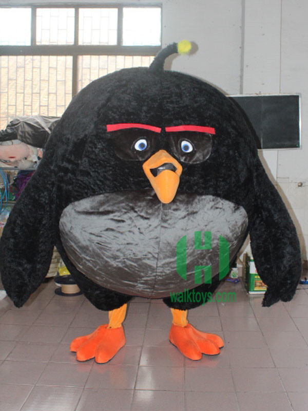 Black Angry Bird Mascot Costume Party Show Giant Plush Inflatable Adult Party Event Mascot Cartoon Fancy Dress Character Costume,Big Mascot,Black Angry Bird Mascot Costume Party Show Giant Plush Inflatable Adult Party Event Mascot Cartoon Fancy Dress Character Costume