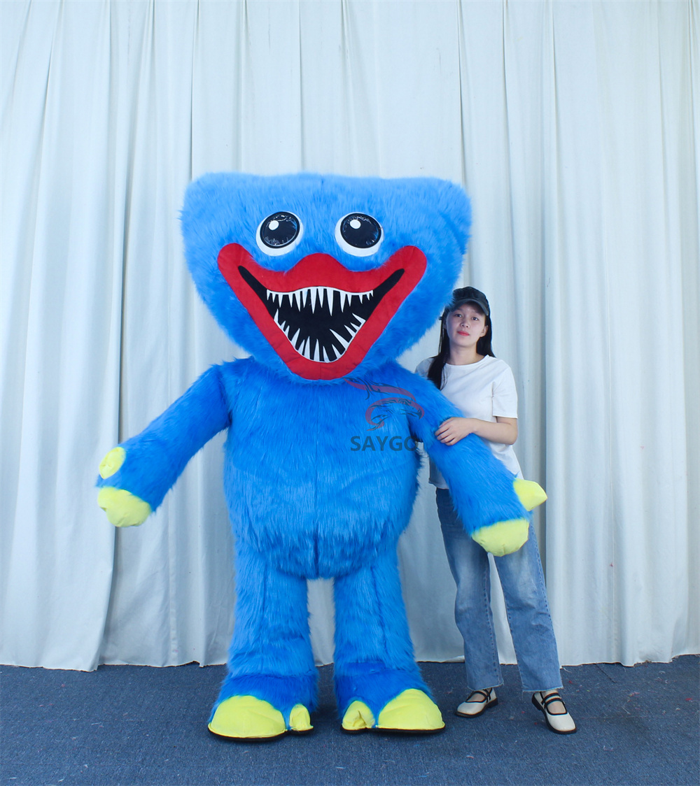 Huggy Wuggy Poppy Playtime Mascot Costume Party Show Giant Plush Inflatable Adult Party Event Mascot Cartoon Fancy Dress Character Costume,Big Mascot,Huggy Wuggy Poppy Playtime Mascot Costume Party Show Giant Plush Inflatable Adult Party Event Mascot Cartoon Fancy Dress Character Costume