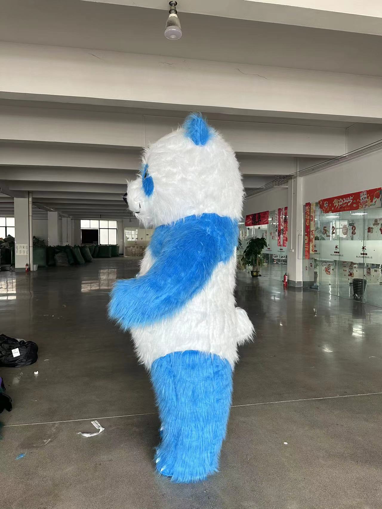 Unisex Wholesale Inflatable Mascot Full-Size Furry Blue Baby Panda Bear Costume Men Adults Cosplay Factory Directly Sale