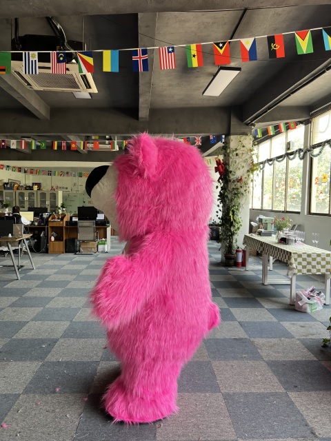 Best Selling Cartoon Character Walking Rose Pink Inflatable Strawberry Bear Mascot Costume Advertising