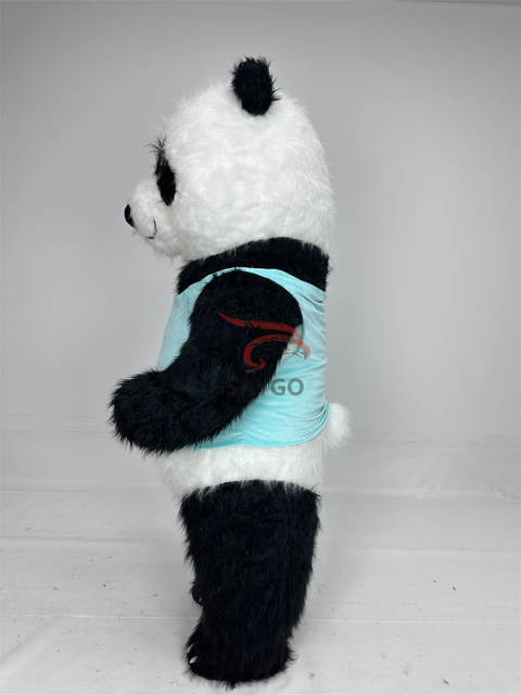 Cute Fancy Stuffed Plush Panda Bear Costume Wholesale Odm Oem Size 2m 2.6m 3m Inflatable Panda Bear Mikolaj Mascots Costumes