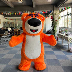 Inflatable Strawberry Bear Mascot Costume Red Bear Cartoon Doll Costume People Wear Unisex Animal Collectibles Costumes & Toys