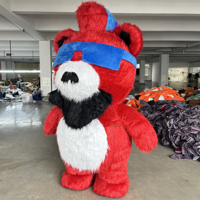Cool Bear Costume Clothes for Performance Wear 2/2.6m Inflatable Hip Hop Teddy Bear Cosplay Dancing Anime Mascot Costume