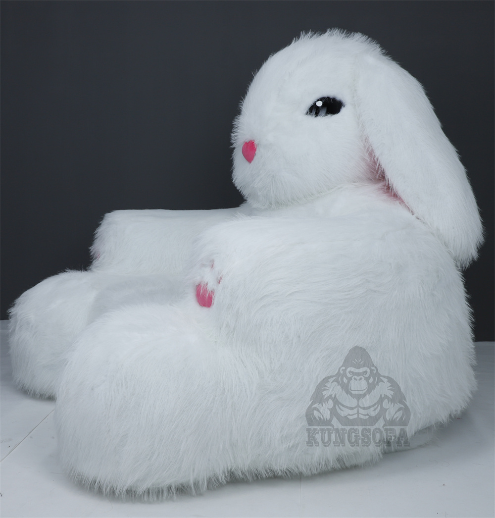 Giant Animal Long Ear Bunny Shaped Luxury Pet Sofa Bed Frame Customized Animal Pattern Breathable Polyester