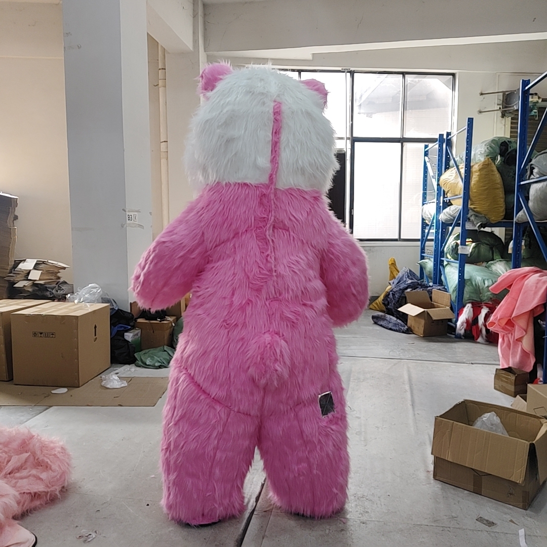 Wholesale Actory Directly Custom Cosplay Full-Size Furry Adults Giant Inflatable pink Panda Mascot Costume for Men and Wowen