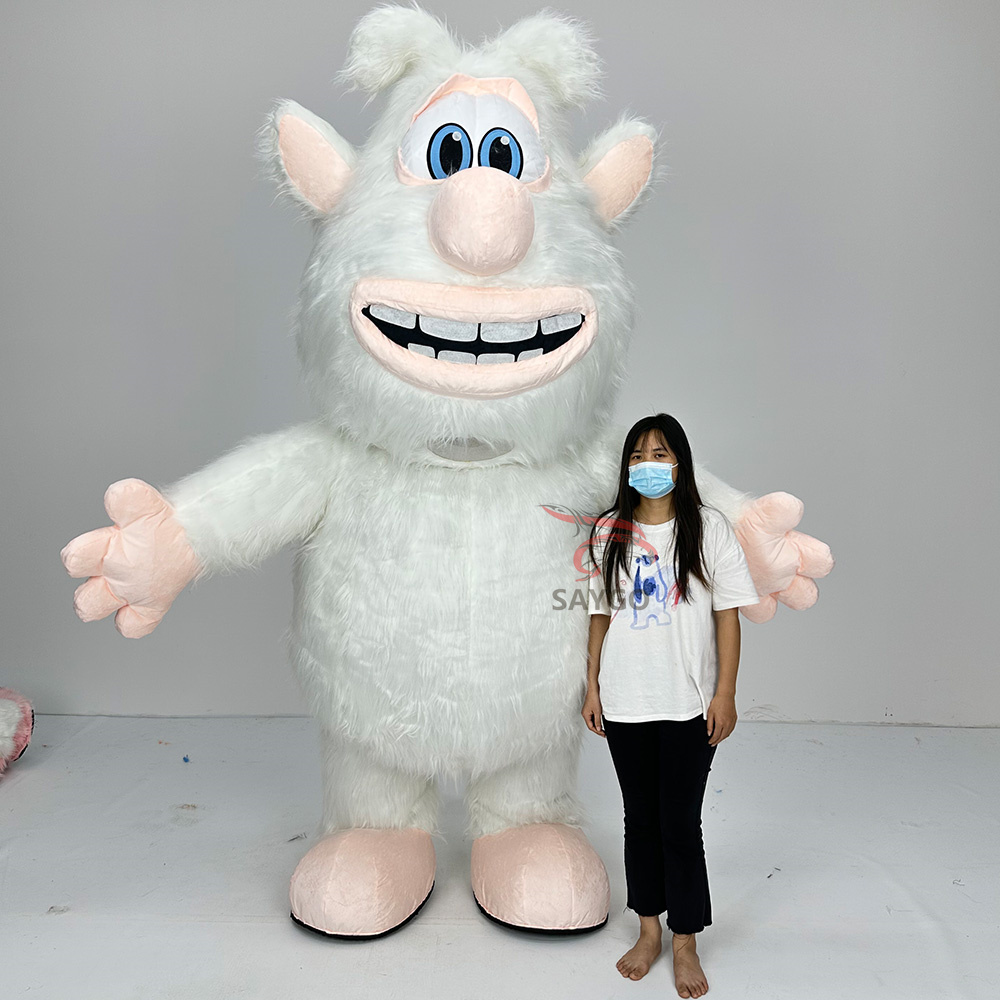 White Booba Mascot Costume Party Show Giant Plush Inflatable Adult Party Event Mascot Cartoon Fancy Dress Character Costume,Big Mascot,White Booba Mascot Costume Party Show Giant Plush Inflatable Adult Party Event Mascot Cartoon Fancy Dress Character Costume
