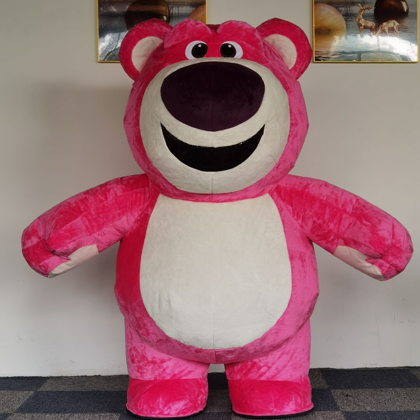 Unisex Custom Made Cute Teddy Bear Inflatable Mascot Costume New Design Strawberry Purple Price for Adults