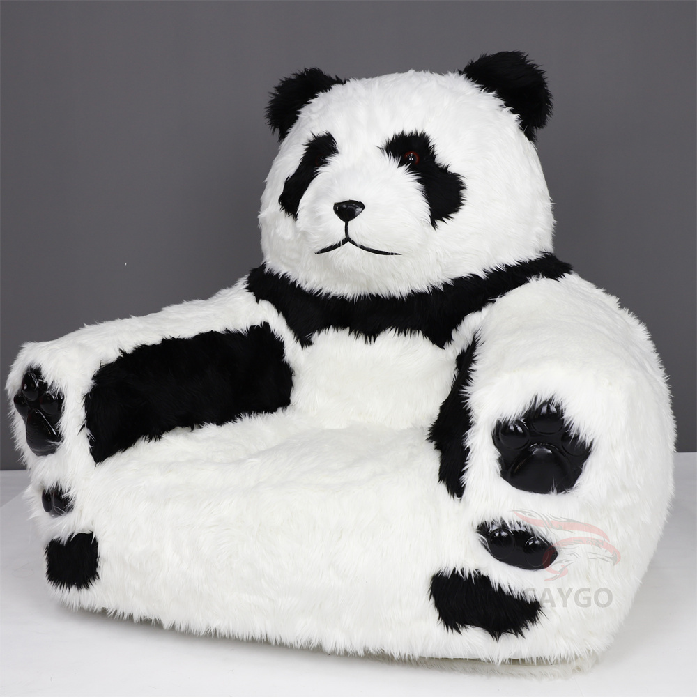 Long Plush Panda Sofa Bed With Animal Design for Living Cute Inflatable Plush Baby Animal Sofa Chair Panda Sofa
