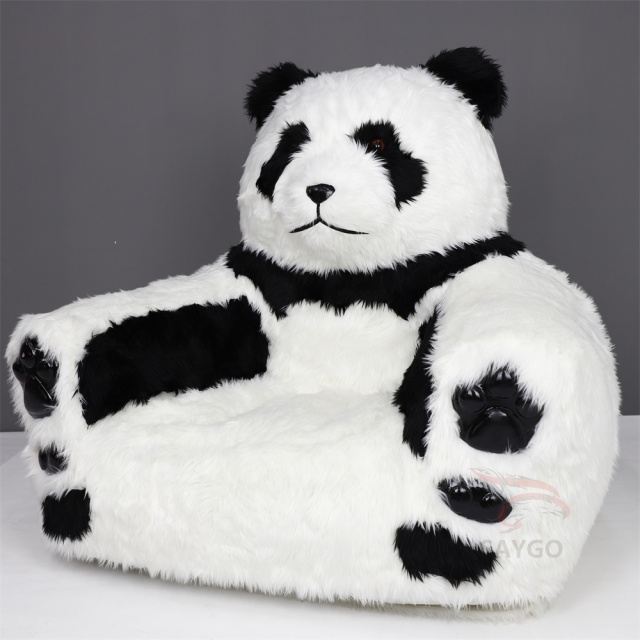 Long Plush Panda Sofa Bed With Animal Design for Living Cute Inflatable Plush Baby Animal Sofa Chair Panda Sofa