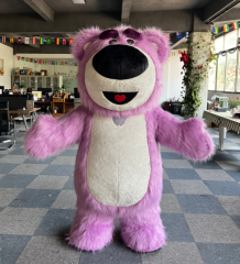 Silly Funny Giant Lotso' Bear Mascots Costume 2m 2.6m Inflatable Strawberry Lotso' Bear Furry Suits for Girls Enjoy Party