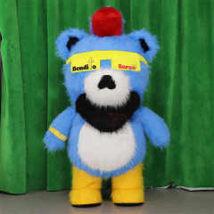 Commercial Popular 2.2m Inflatable Cartoon Mascot Costume Cool Bear with Sunglass for Carnival Christmas Events Rental Bear Suit