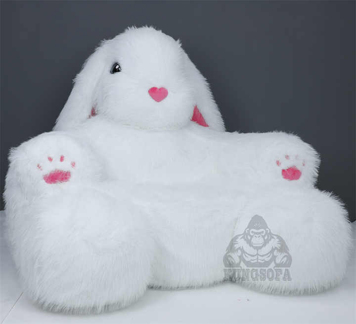 Living Giant Fur Plush 2XL Rabbit Loungers Bunny Sofa Bed New Inflatable Luxury Big Fluffy Couch Animals Bunny Rabbit Armchair
