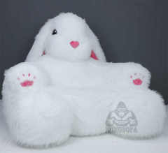 Living Giant Fur Plush 2XL Rabbit Loungers Bunny Sofa Bed New Inflatable Luxury Big Fluffy Couch Animals Bunny Rabbit Armchair