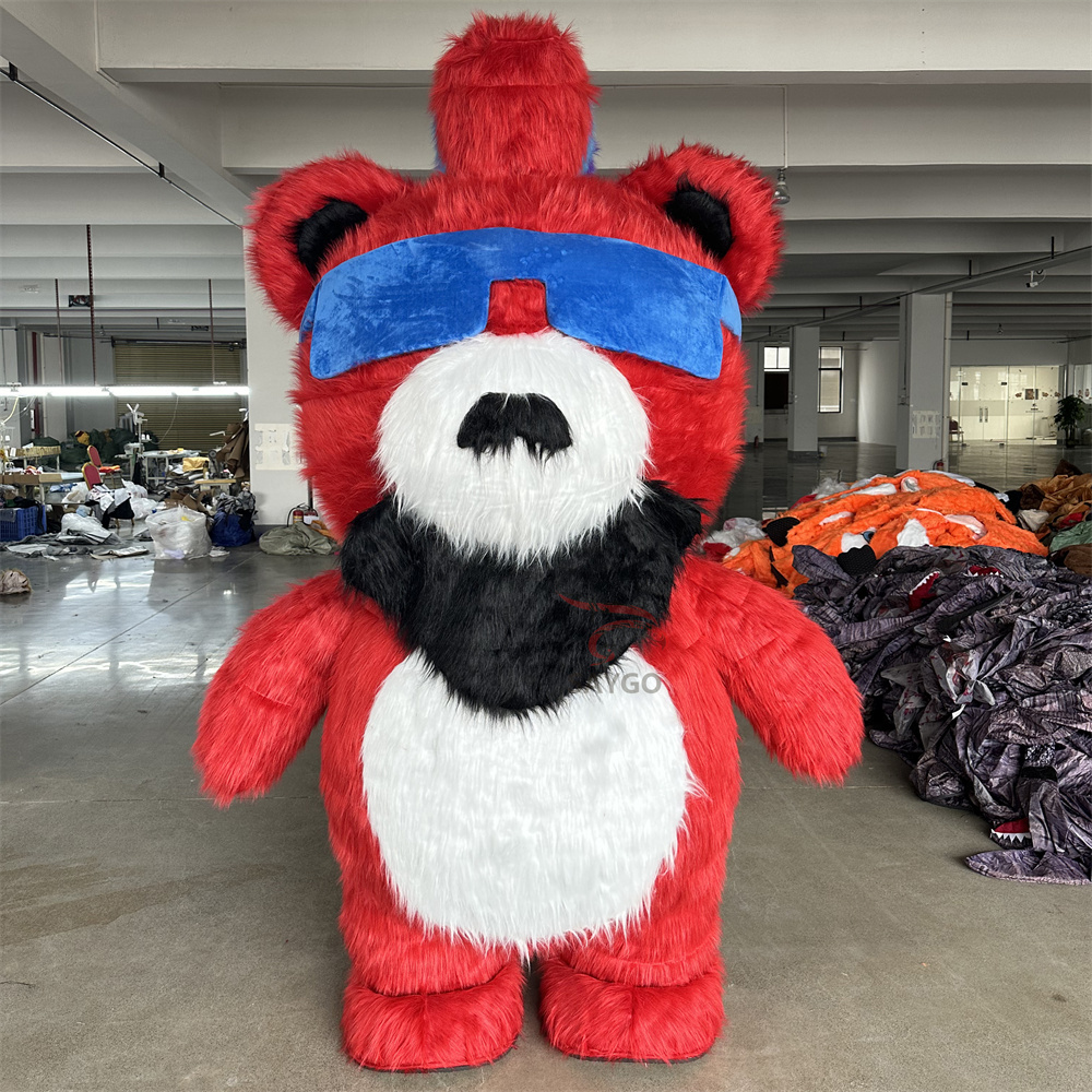 Cool Bear Costume Clothes for Performance Wear 2/2.6m Inflatable Hip Hop Teddy Bear Cosplay Dancing Anime Mascot Costume