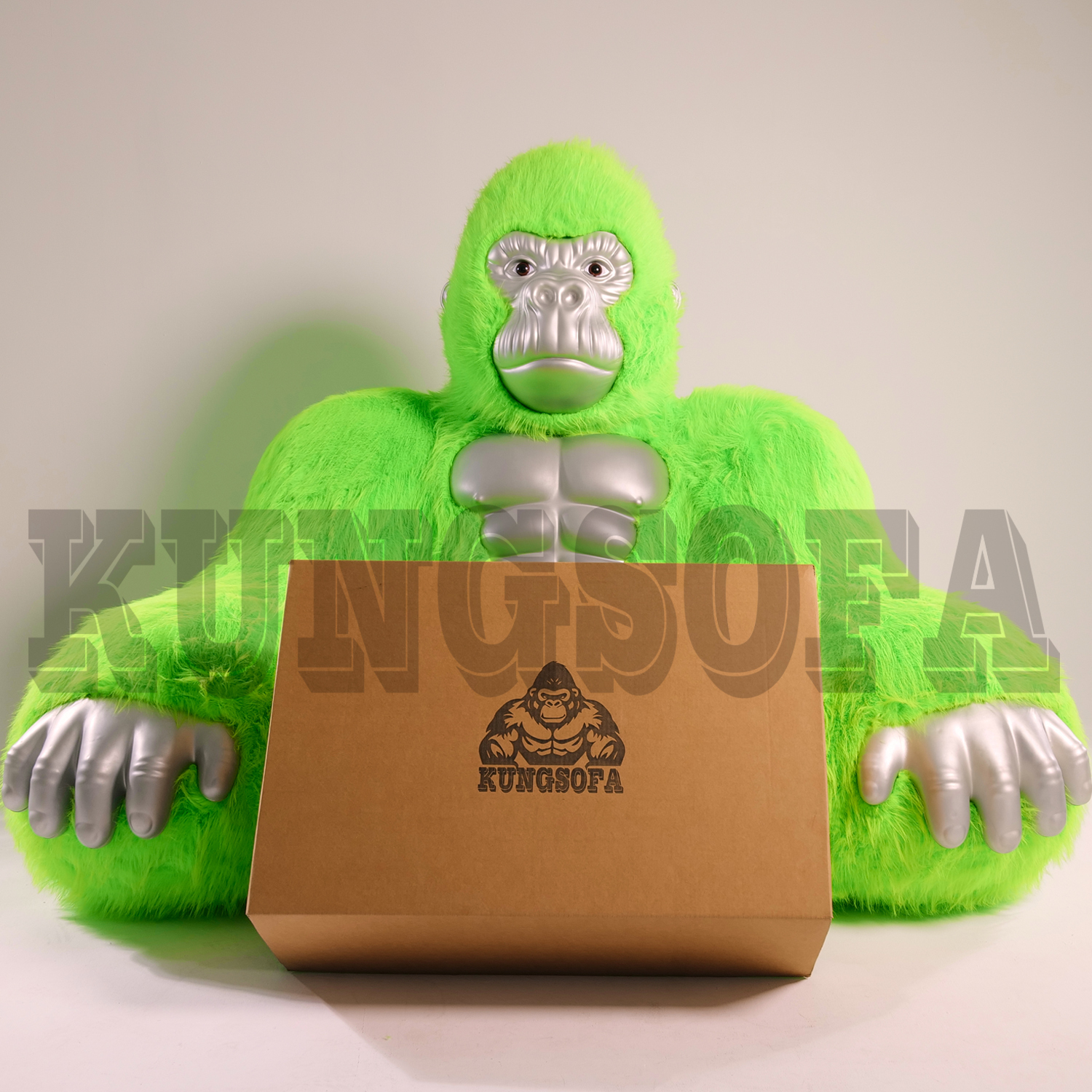Creative Folding Furry 8ft Inflatable Gorilla Sofa Furniture Air Blow up Gorilla Chesterfield Sofa Bed Luxury Living Room Couch