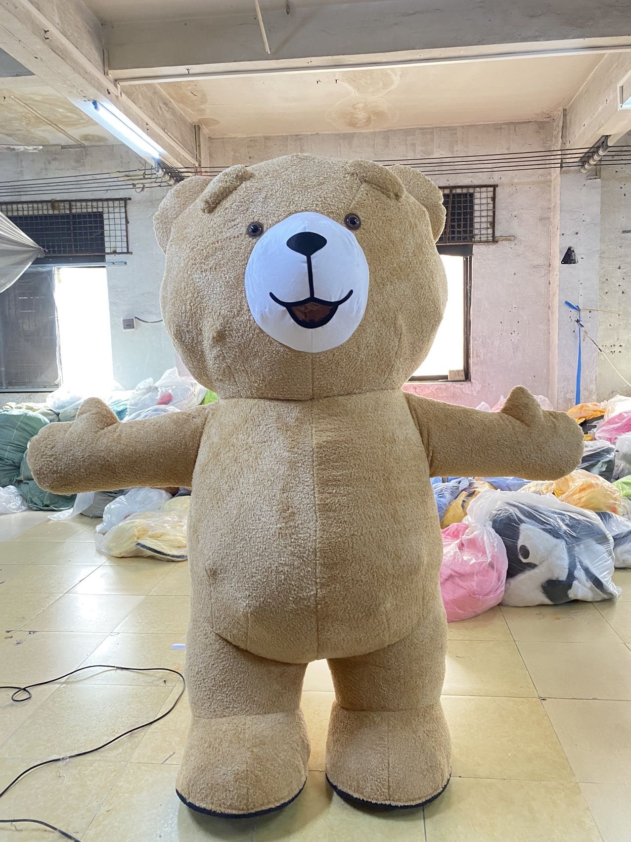 Customized Brown Inflatable Bear Mascot Costume Cartoon Fursuit Plush Animal Anime Cosplay Adults Halloween Christmas
