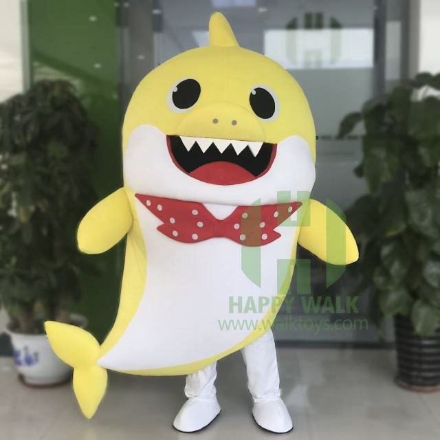 Yellow Baby Shark Mascot Costume Party Show Giant Plush Inflatable Adult Party Event Mascot Cartoon Fancy Dress Character Costume,Big Mascot,Yellow Baby Shark Mascot Costume Party Show Giant Plush Inflatable Adult Party Event Mascot Cartoon Fancy Dress Character Costume