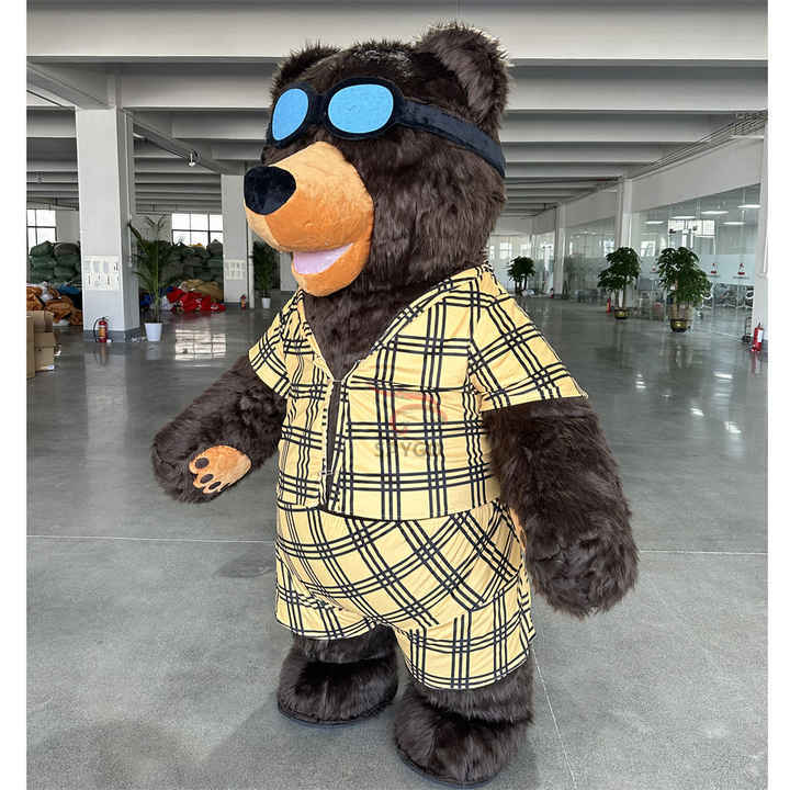 Funny Custom Animal Cosplay Party Adult Giant Inflatable Walking Funny Cool Sunglasses Bear Panda Promotional Mascot Costume