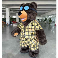 Funny Custom Animal Cosplay Party Adult Giant Inflatable Walking Funny Cool Sunglasses Bear Panda Promotional Mascot Costume