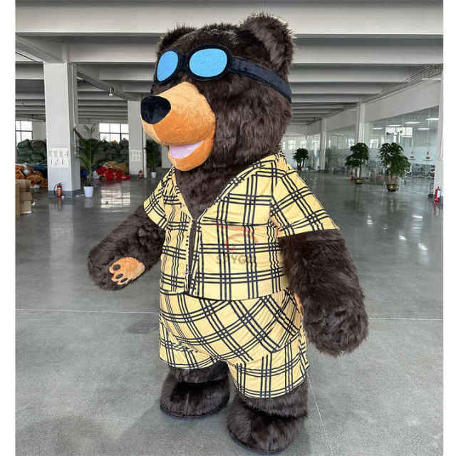 Funny Custom Animal Cosplay Party Adult Giant Inflatable Walking Funny Cool Sunglasses Bear Panda Promotional Mascot Costume