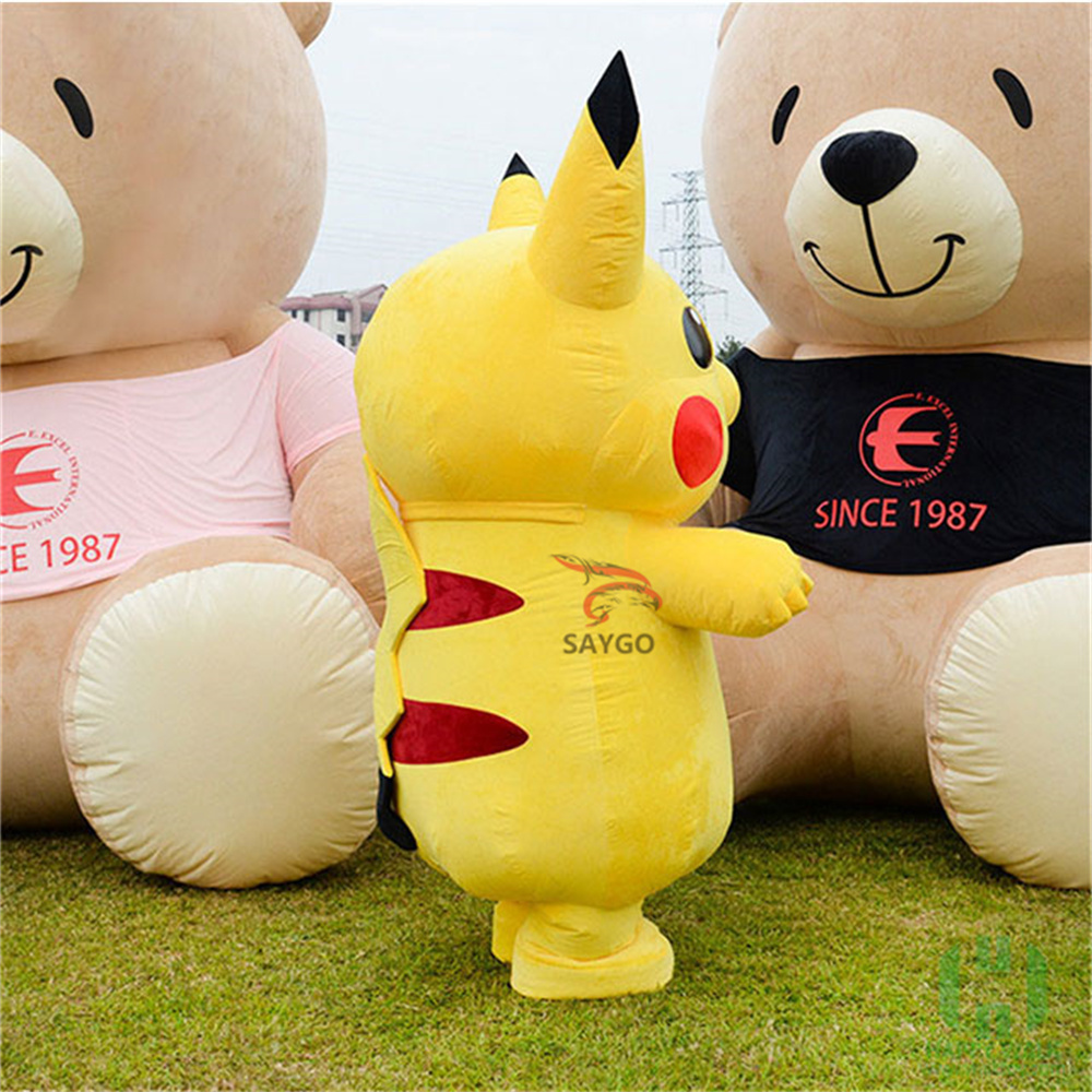 Customized Pikachu Pokemon Mascot Costume Party Show Giant Plush Inflatable Adult Party Event Mascot Cartoon Character Costume,Big Mascot,Customized Pikachu Pokemon Mascot Costume Party Show Giant Plush Inflatable Adult Party Event Mascot Cartoon Character Costume