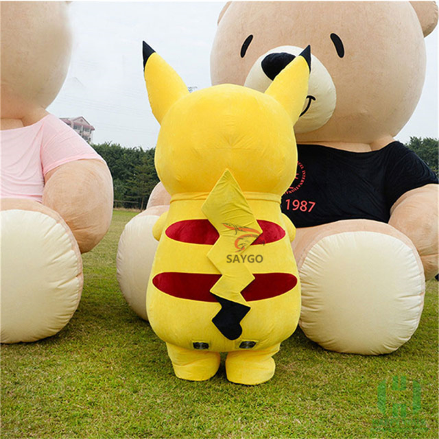 Customized Pikachu Pokemon Mascot Costume Party Show Giant Plush Inflatable Adult Party Event Mascot Cartoon Character Costume,Big Mascot,Customized Pikachu Pokemon Mascot Costume Party Show Giant Plush Inflatable Adult Party Event Mascot Cartoon Character Costume