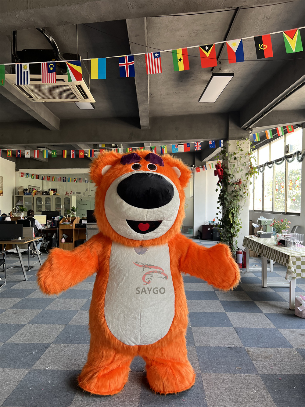 Orange Furry Lotso' Bear  Mascot Costume Party Show Giant Plush Inflatable Adult Party Event Mascot Cartoon Fancy Dress Character Costume,Big Mascot,Orange Furry Lotso' Bear  Mascot Costume Party Show Giant Plush Inflatable Adult Party Event Mascot Cartoon Fancy Dress Character Costume