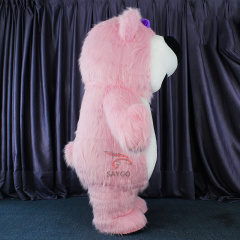 Pink Lotso' Bear with Purple Eyebrow  Mascot Costume Party Show Giant Plush Inflatable Adult Party Event Mascot Cartoon Fancy Dress Character Costume,Big Mascot,Pink Lotso' Bear with Purple Eyebrow  Mascot Costume Party Show Giant Plush Inflatable Adult Party Event Mascot Cartoon Fancy Dress Character Costume