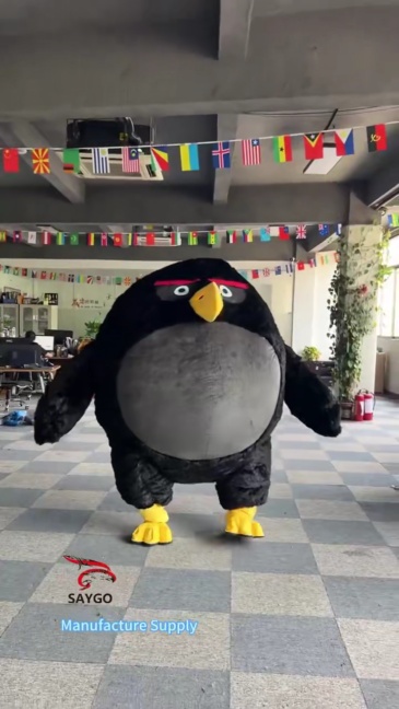 Black Angry Bird Mascot Costume Party Show Giant Plush Inflatable Adult Party Event Mascot Cartoon Fancy Dress Character Costume,Big Mascot,Black Angry Bird Mascot Costume Party Show Giant Plush Inflatable Adult Party Event Mascot Cartoon Fancy Dress Character Costume