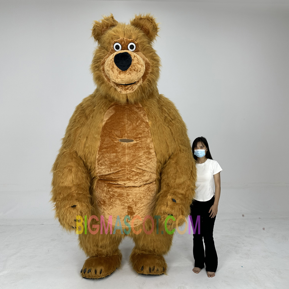 Professional Custom Inflatable Masha Bear Mascot Costume Cartoon Wearable Animal Performance Props Costumes for Party