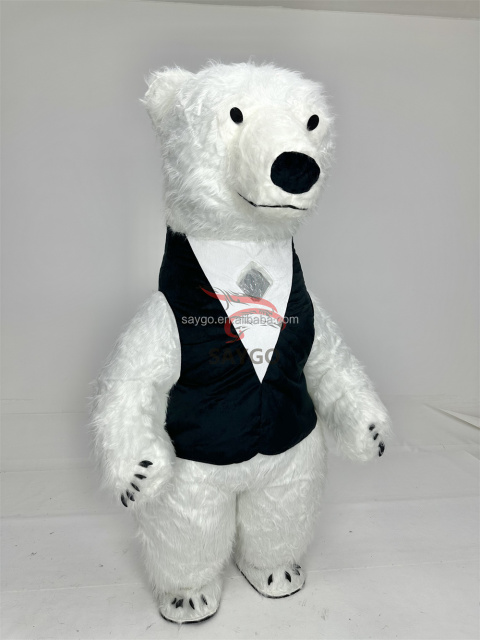 Inflatable Panda and Polar Bear Mascot Costume Party Adult Animal Costume for Sale With Customized Logo Shirt