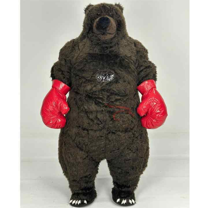 Furry Giant Boxing Bear Inflatable Costume Plush Brown Bear Costumes Mascot Teddy Bear Adult Party Cosplay Suits