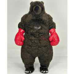 Furry Giant Boxing Bear Inflatable Costume Plush Brown Bear Costumes Mascot Teddy Bear Adult Party Cosplay Suits