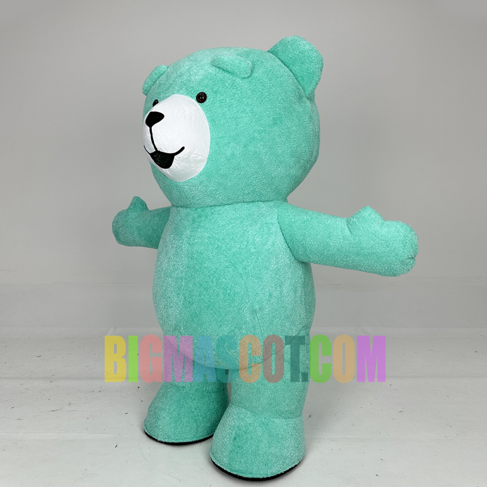 Mint Green Color Teddy Bear Mascot Costume 2m Fabric Teddy Bear Inflatable Costume for Cartoon Theme Parties,Big Mascot,Mint Green Color Teddy Bear Mascot Costume 2m Fabric Teddy Bear Inflatable Costume for Cartoon Theme Parties