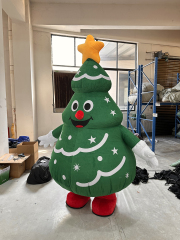 Christmas Inflatable Santa Costume XL Mens Costumes Adult Cosplay Outfit Funny Blow-up Claus Suit with Tree for Halloween Mascot