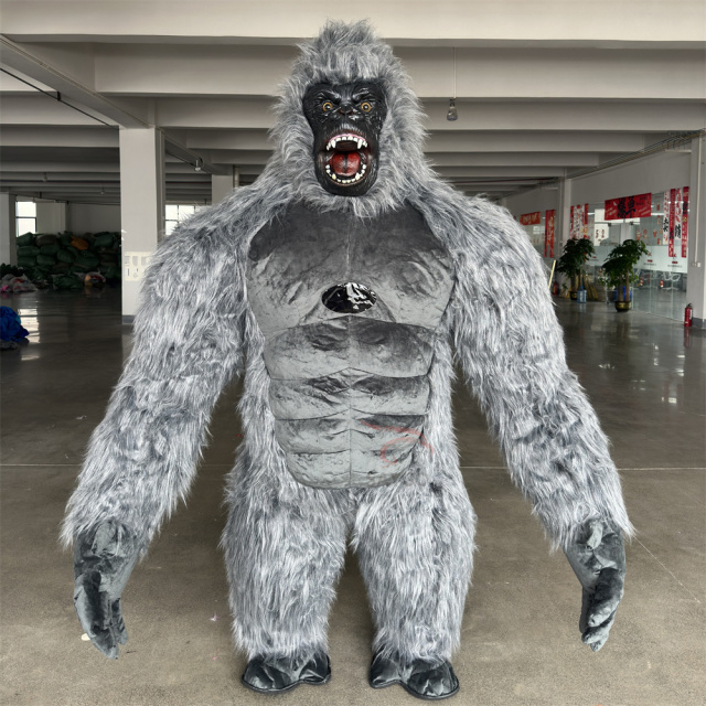 Giant Realistic Gorilla Inflatable king Kong Mascot Costume 2/2.6/3m Inflated Anime Costumes Gorilla for Events Dress