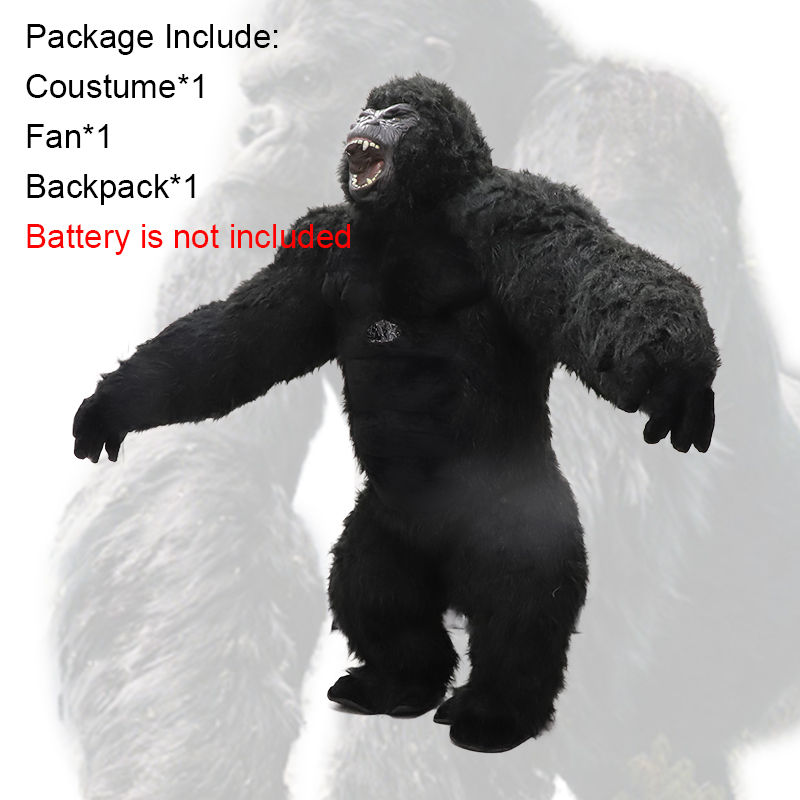 Saygo Plush Mascot Cosplay Clothing Inflatable Gorilla 2M/2.6M/3M Animal Walking Mascot Costume for Halloween