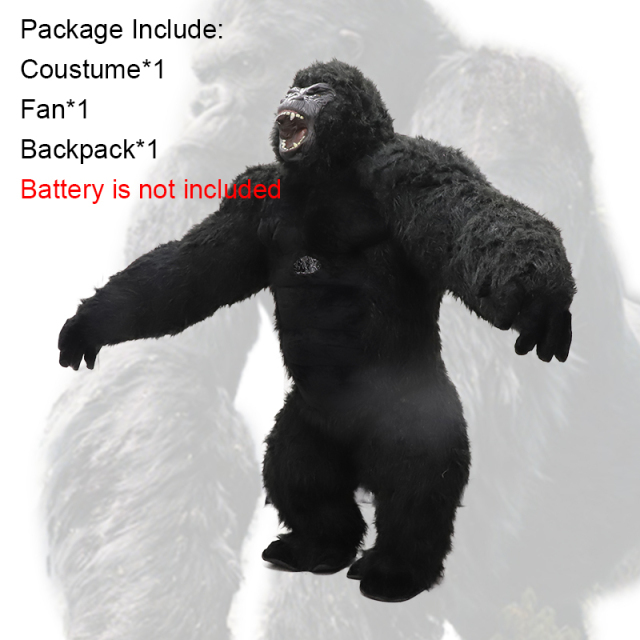 Saygo Plush Mascot Cosplay Clothing Inflatable Gorilla 2M/2.6M/3M Animal Walking Mascot Costume for Halloween