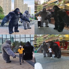 Stong Fierce King Kong Gorilla Mascot Costume 2m Inflatable Gorilla Monkey Mascots Suits for Halloween Carnival Dressing