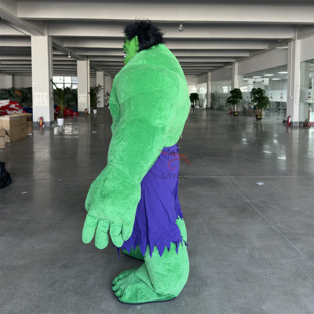 Best Seller Unisex Inflatable Hulk Mascot Costume Adult Cartoon Character Cosplay for Hand Drawn Advertising Activities
